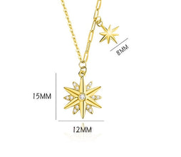 18k Gold Plated Zircon Chain Inlay Star Pendant Necklace for Women