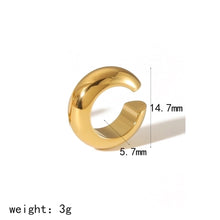 1 Piece Simple Style Classic Style C Shape Solid Color Polishing Plating 304 Stainless Steel 18K Gold Plated Ear Cuffs