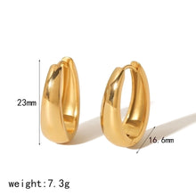 Elegant Chunky U Shape Gold Hoop Earrings Sleek Gold Hoop Earrings