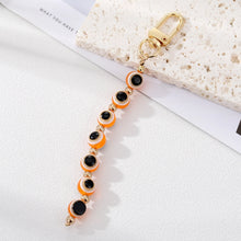 fashion devil's eye beaded alloy bag pendant keychain 1 piece