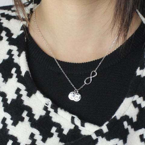 Custom Infinity Initial Necklace: for Sisters or Friends Jewelry Treasures